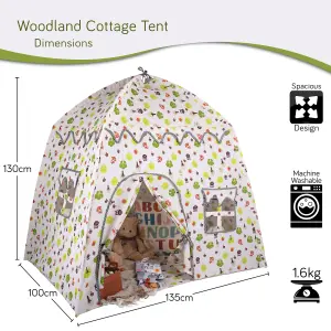 Woodland Green Cottage Play Tent For Kids, Woodland Themed Kids Tent