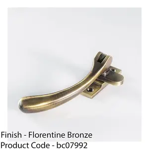 Bulb Ended Casement Window Fastener - 98mm Handle 45mm Centres Florentine Bronze