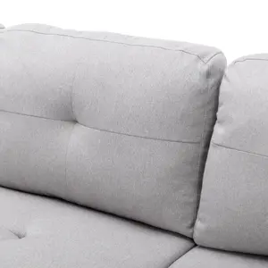 Newport Fabric Corner Large 3 Seater Sofa Bed With Storage Left Or Right Side (Light Grey)