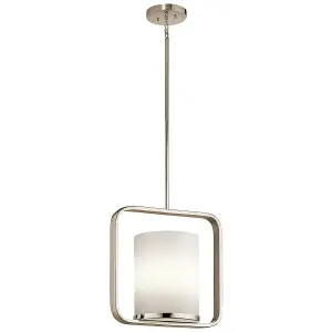 1 Bulb Ceiling Pendant Light Fitting Highly Polished Nickel LED E27 60W