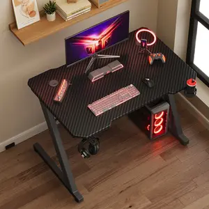 Ergonomic Gaming Computer Desk Black / 75cm H x 80cm W x 55cm D