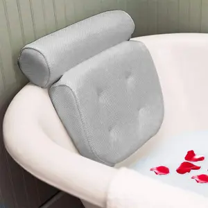 Bath Pillow Spa with Head, Neck, Shoulder and Back Support, Non-Slip, Extra Thick, Soft and Large for Great Comfort and Relaxation