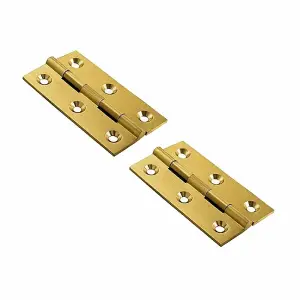 Dzina Butt Hinge 100mm x 60mm (4 x 2.3758 Inch) Solid Brass, Pack Qty 1 Pair