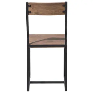 Set of 6 Dining Chairs LAREDO Dark Wood