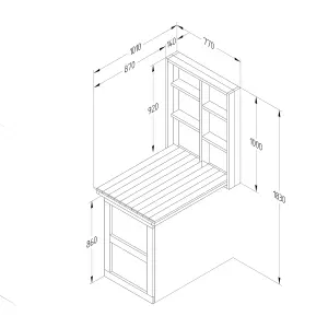 Forest Garden Fold down Wooden Garden bar (Base not required)