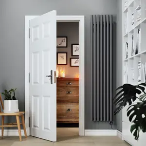 Terma 230V 0.8kW Modern Grey Smart Vertical Oil-filled radiator