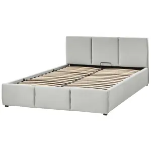 Velvet EU Double Size Ottoman Bed Light Grey BOUSSE