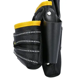 TOUGH MASTER Tool Belt Pouch, Fixing Pouch with 3 Wide Pockets for Tools, Nails and Small Parts