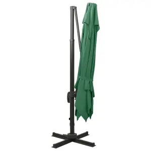 Berkfield Cantilever Umbrella with Double Top 300x300 cm Green