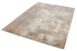 Grey Viscose Easy to clean Abstract Handmade , Luxurious , Modern Rug for Living Room, Bedroom - 160cm X 230cm