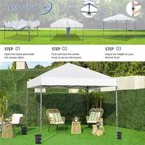 Yaheetech White Waterproof 3 x 3m Pop-up Canopy