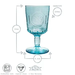 Romantic Wine Glasses - Romantic 320ml (Set of 4) Blue