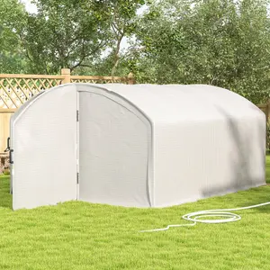 Outsunny 4 x 3 x 2m Polytunnel Greenhouse with Door, UV-resistant PE Cover