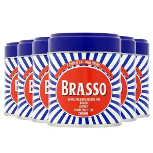 6 x Brasso Metal Polish Wadding 75g For Brass Copper Stainless Steel & Chrome