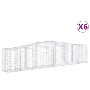 Berkfield Arched Gabion Baskets 6 pcs 400x50x80/100 cm Galvanised Iron