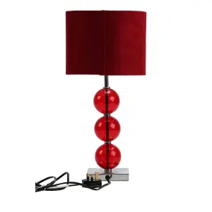 Interiors by Premier Mistro Burgundy Suede Effect Shade Table Lamp