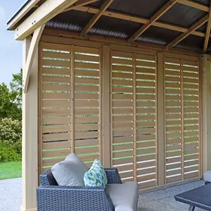 3.7m x 4.9m (12ft x 16ft) Meridian Gazebo with Double Privacy Wall