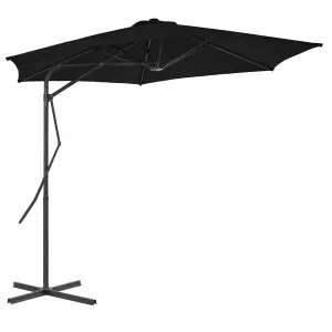 Berkfield Outdoor Parasol with Steel Pole Black 300x230 cm