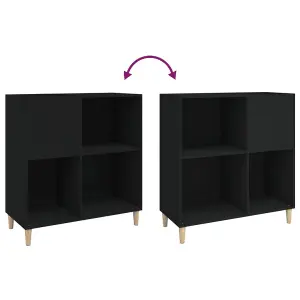 vidaXL Record Cabinet Black 84.5x38x89 cm Engineered Wood