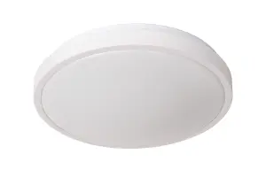 Lucide Dasher Modern Flush ceiling light Bathroom 34,8cm - LED - 1x18W 2700K - IP44 - White