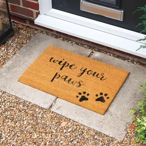 Nicola Spring - Coir Door Mats - Paws (Set of 2) 40cm W x 60cm L