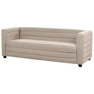 3 Seater Fabric Sofa Taupe HOFN