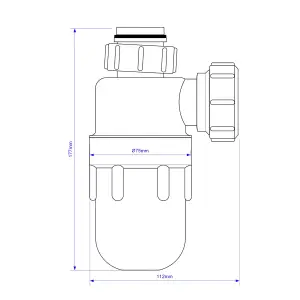 McAlpine Bottle Sink & basin Trap (Dia)32mm