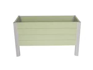 Winawood Wood Effect Rectangular Raised Planter - Duck Egg Green