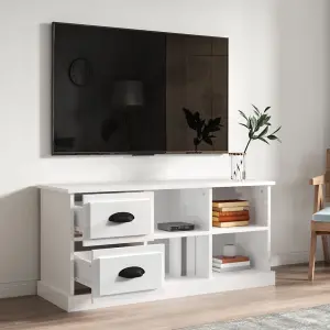 Berkfield TV Cabinet High Gloss White 102x35.5x47.5 cm Engineered Wood