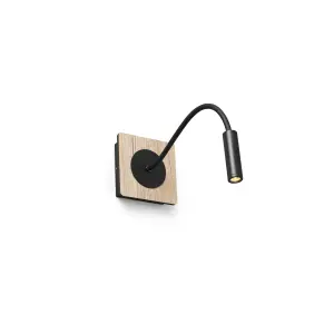 Luminosa Mood LED Wood Wall Reader Light Black 2W 3000K