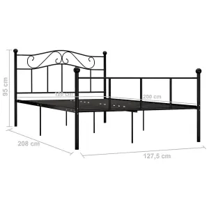 Berkfield Bed Frame Black Metal 120x200 cm