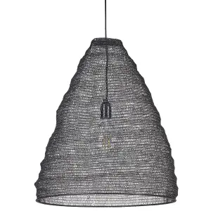 Metal Mesh Pendant Lamp Black PARBATI