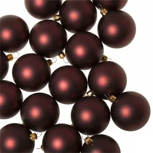 Luxury Shatterproof Ball Bauble Set (Set of 18) Burgundy Satin