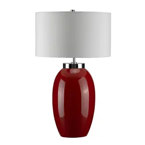 Luminosa Victor 1 Light Large Table Lamp - Red, E27