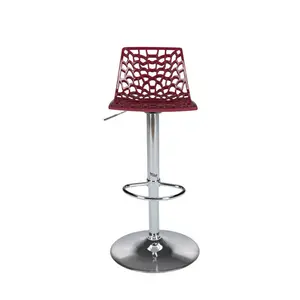 Spider Height Adjustable Swivel Bar Stool Bordeaux