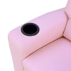 HOMCOM Kids Recliner Chair with Adjustable Backrest and Footrest, Pink