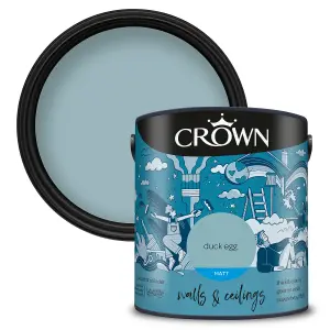 Crown Walls & Ceilings Matt Emulsion Paint Duck Egg - 2.5L