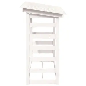 Berkfield Firewood Rack White 108x64.5x110 cm Solid Wood Pine