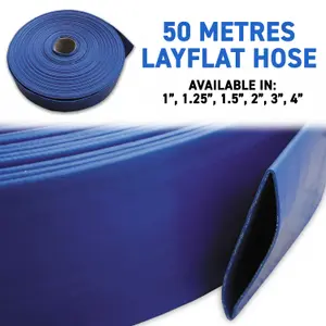 50m x 3" (75mm) layflat discharge hose for submersible pumps,hot tubs,pools drainage