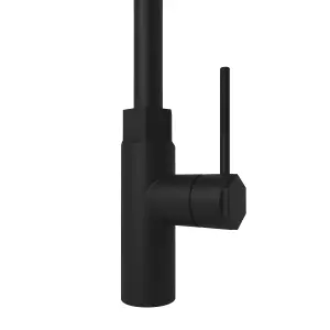 GoodHome Argania Black Graphite effect Kitchen Side lever Tap