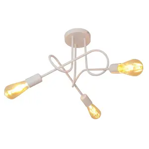 Luminosa Oxford Multi Arm Semi Flush Ceiling Light White 50cm