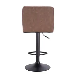 Deristin Swivel Upholstered Adjustable Height Counter Stool with Metal Frame (Set of 2) Dark Brown