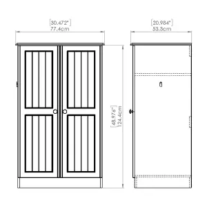 Como Ready assembled Modern Grey oak effect Midi Double Wardrobe (H)1270mm (W)770mm (D)540mm