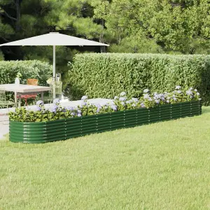 Berkfield Garden Planter Powder-coated Steel 512x80x36 cm Green