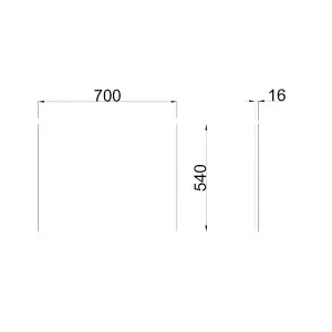 Rinse Bathrooms 700mm Walnut MDF L Shape Shower Bath End Panel