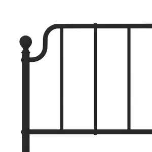 Berkfield Metal Bed Frame without Mattress with Footboard Black 193x203cm