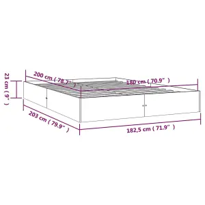 Berkfield Bed Frame Solid Wood 180x200 cm Super King Size