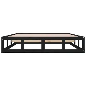 Berkfield Bed Frame Black 140x200 cm Solid Wood