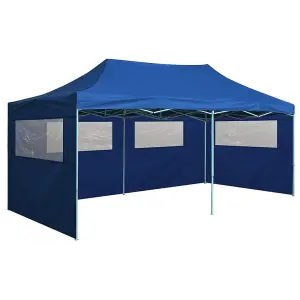 Berkfield Professional Folding Party Tent with 4 Sidewalls 3x6 m Steel Blue