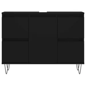 Berkfield Bathroom Cabinet Black 80x33x60 cm Engineered Wood